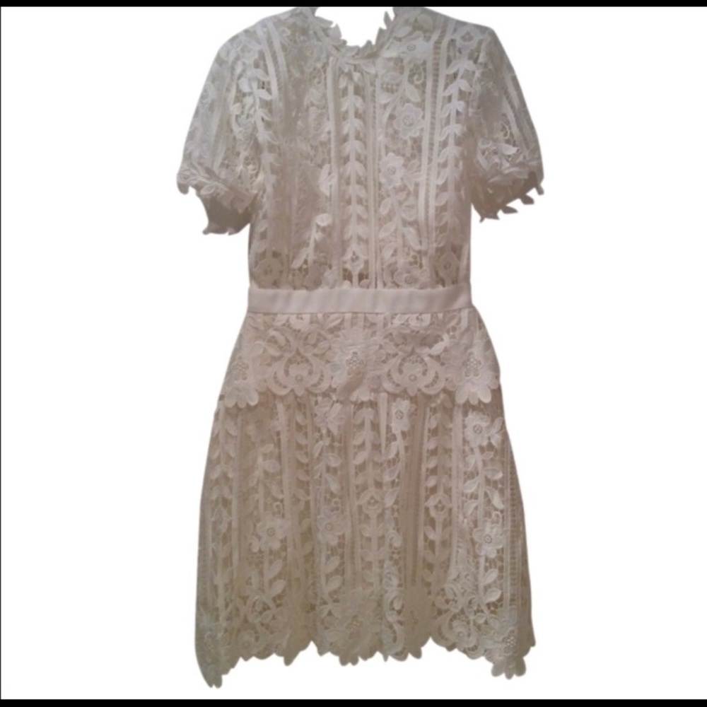 Gorgeous White Lace Self-Portrait Mini Dress